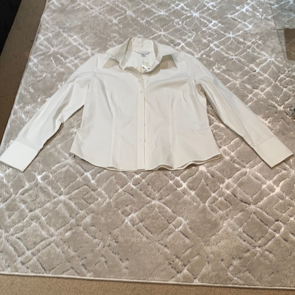 NWT ANNEX CASUAL CORNER STRETCH SPANDEX BUTTON DOWN BLOUSE